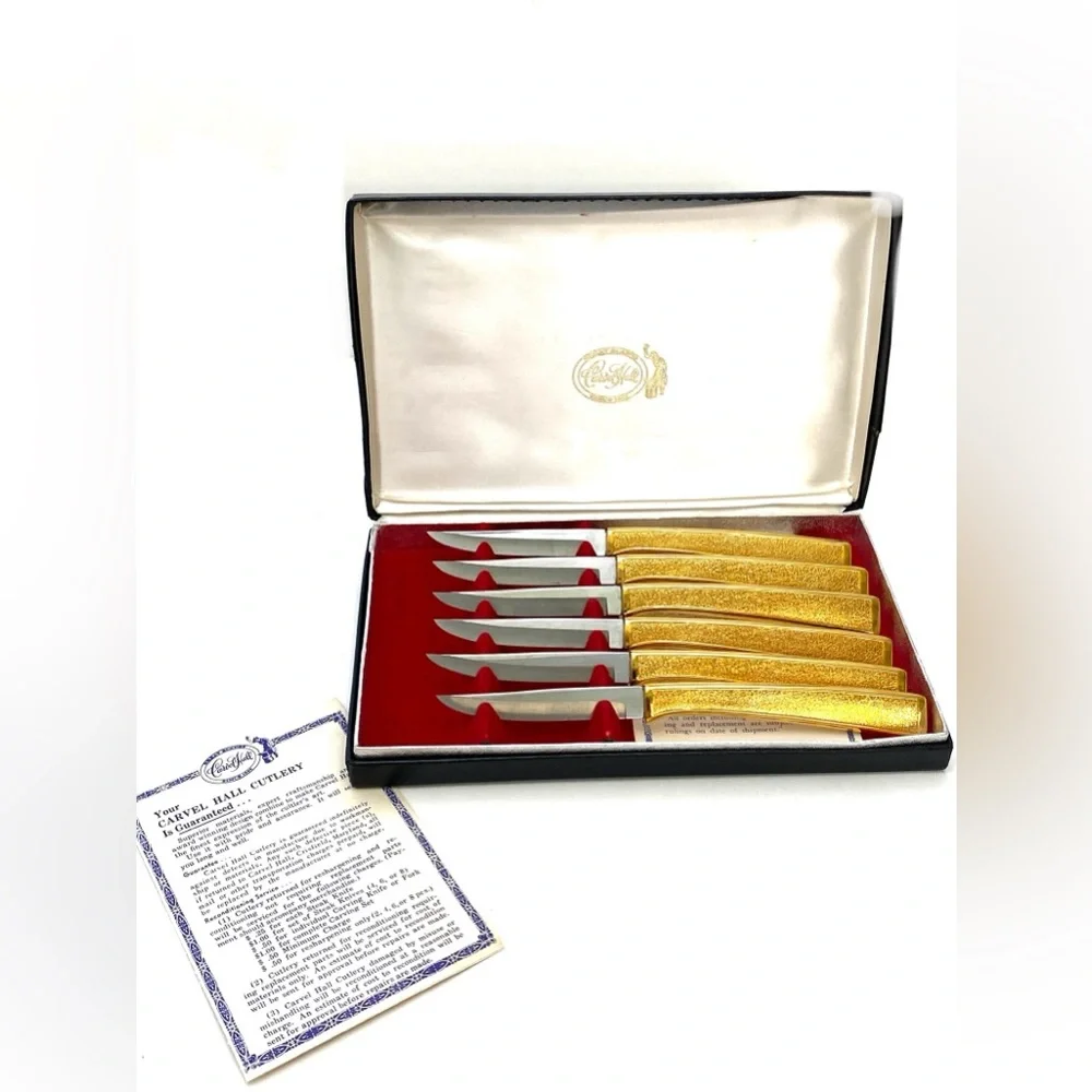 Carvel Hall Cutlery Premium 23kt Gold Heavy Plated 6-Piece Cutlery Set
